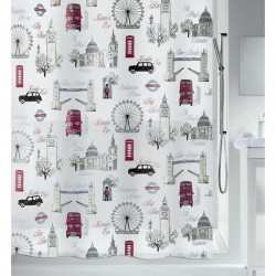 Spirella Cortina de ducha PEVA WESTMINSTER 180x200cm Rojo & Arena Spirella