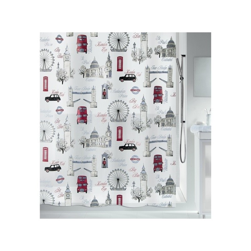 Spirella Cortina de ducha PEVA WESTMINSTER 180x200cm Rojo & Arena Spirella