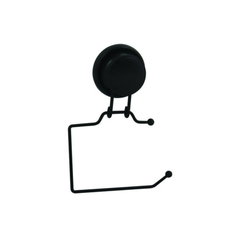 MSV Porte Rouleau papier Wc ou serviettes à ventouse Acier Noir Mat MSV