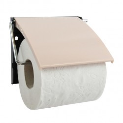 MSV Porte Rouleau Papier Wc Mural PS & Acier Chromé Beige