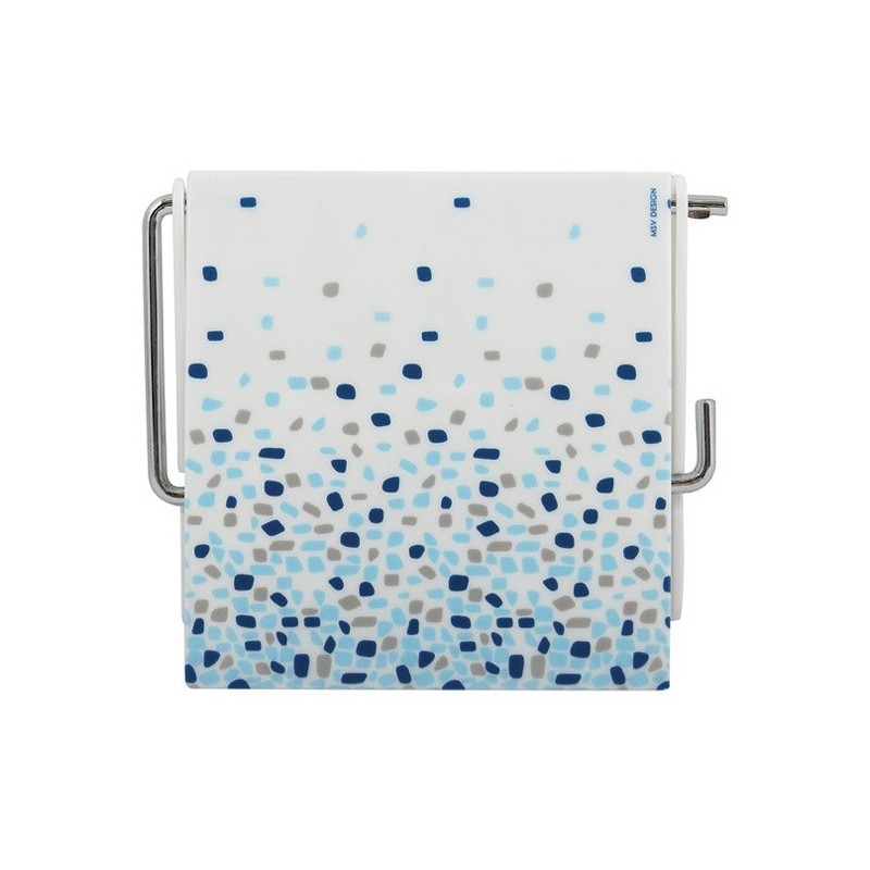 MSV Porte Rouleau Papier Wc Mural PS & Métal chromé BREST Bleu MSV