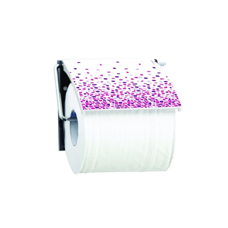 Porte Rouleau Papier Wc Mural PS & Acier chromé BREST Rose MSV MSV