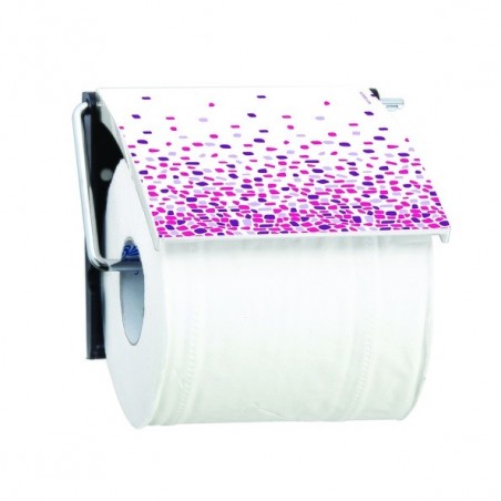 MSV Porte Rouleau Papier Wc Mural PS & Métal chromé BREST Rose MSV
