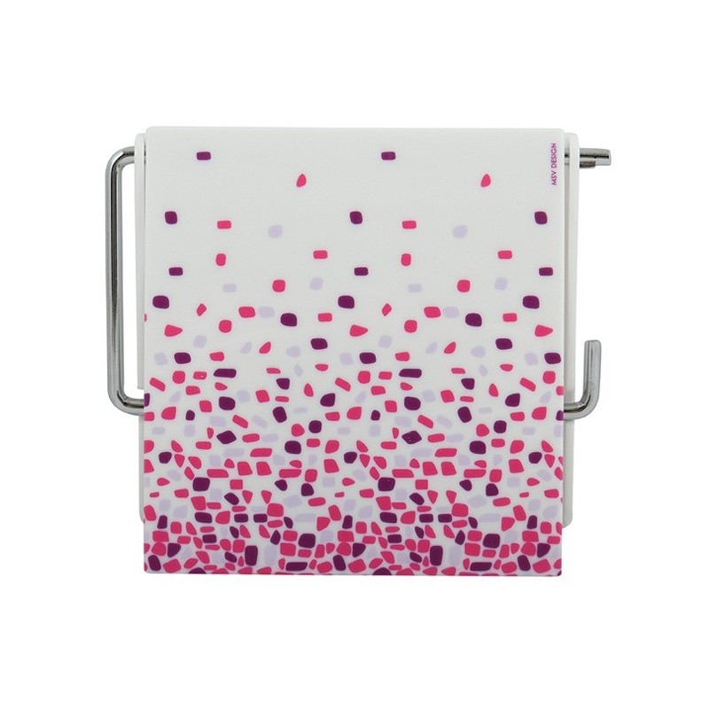 MSV Porte Rouleau Papier Wc Mural PS & Métal chromé BREST Rose MSV