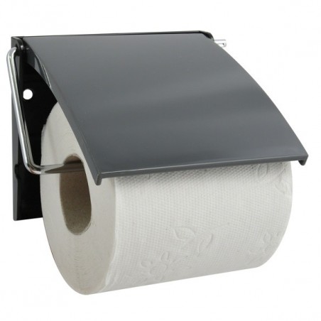 MSV Porte Rouleau Papier Wc Mural PS & Métal chromé Gris Anthracite MSV