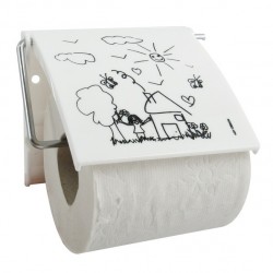 Porte Rouleau Papier Wc Mural PS & Acier chromé Jardin D'Enfants MSV MSV