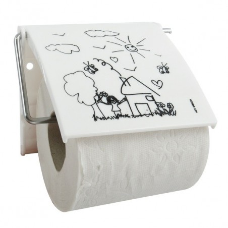 Porte Rouleau Papier Wc Mural PS & Acier chromé Jardin D'Enfants MSV MSV