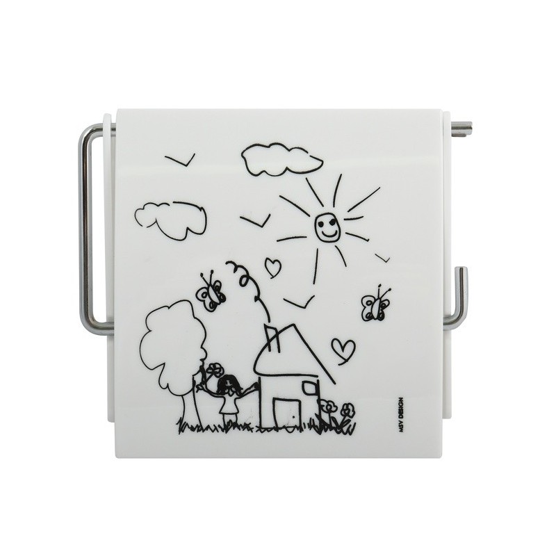 MSV Porte Rouleau Papier Wc Mural PS & Métal chromé Jardin D'Enfants MSV