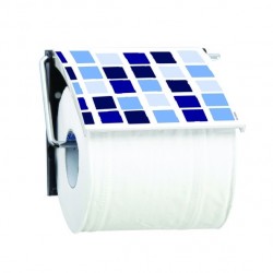 Porte Rouleau Papier Wc Mural PS & Acier chromé Mosaiko Bleu MSV MSV