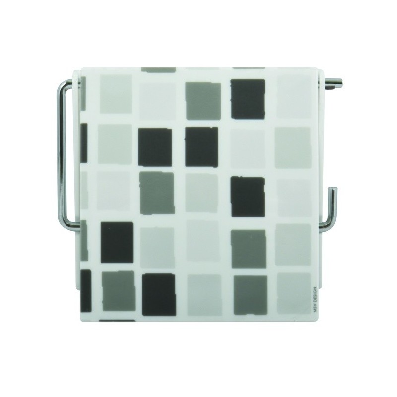 Porte Rouleau Papier Wc Mural PS & Acier chromé MOSAIKO Gris MSV MSV