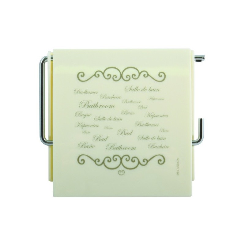 Porte Rouleau Papier Wc Mural PS & Acier chromé Paris Crème MSV MSV
