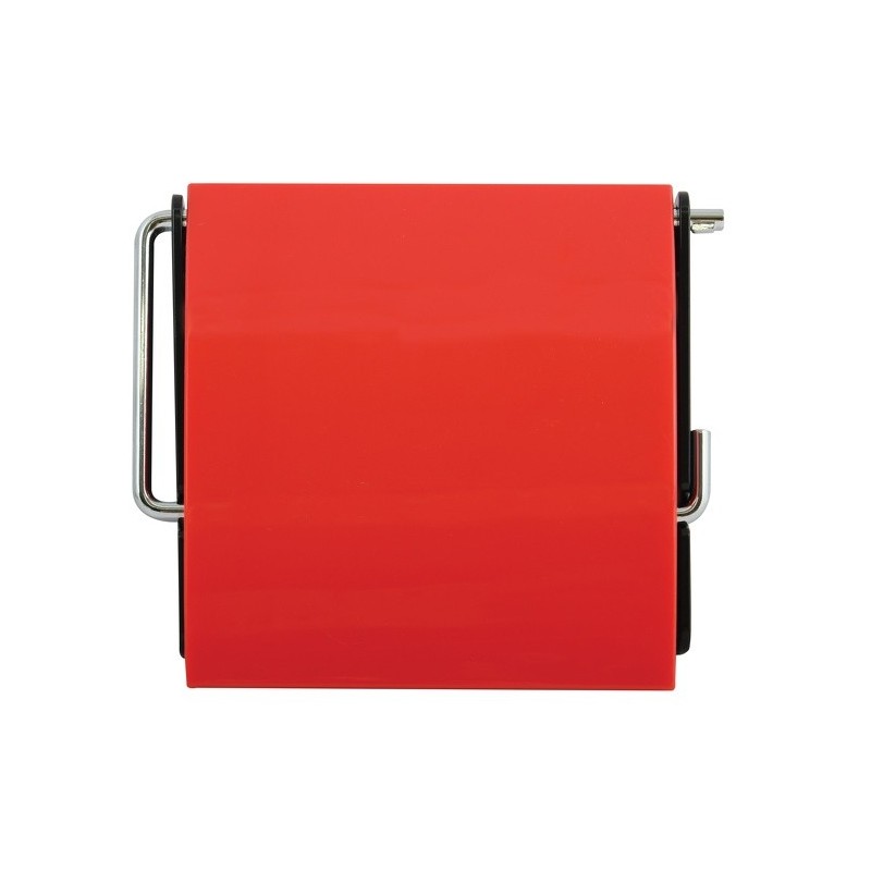 MSV Porte Rouleau Papier Wc Mural PS & Métal chromé Rouge MSV