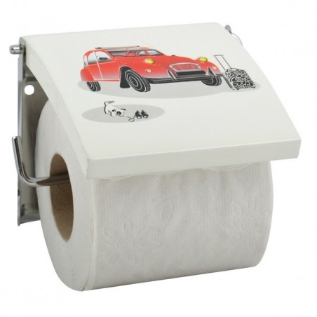 Porte Rouleau Papier Wc Mural 2Cv MDF & Inox Blanc MSV MSV