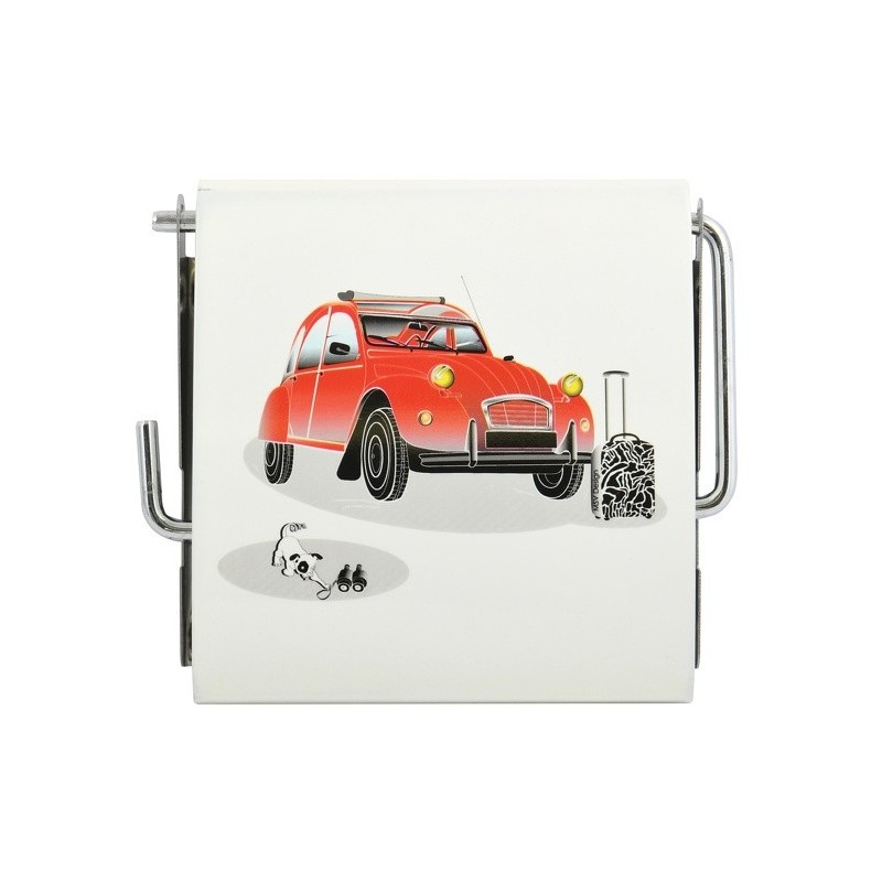 Porte Rouleau Papier Wc Mural 2Cv MDF & Inox Blanc MSV MSV