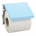 Porte Rouleau Papier Wc Mural MDF & Inox Bleu MSV MSV