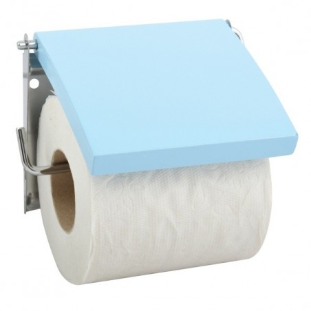 Porte Rouleau Papier Wc Mural MDF & Inox Bleu MSV MSV