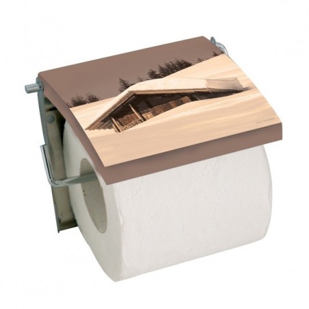 MSV Porte Rouleau Papier Wc Mural MDF & Inox Beige MSV