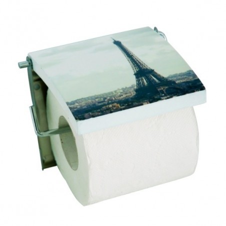 Porte Rouleau Papier Wc Mural Tour Effeil MDF & Inox Gris MSV MSV