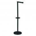 Porte Rouleau Papier Wc sur pied avec system reserve top tournable sur socle Acier Noir mat MSV MSV