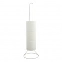 MSV Porte Rouleau Papier Wc sur pied Métal Blanc MSV