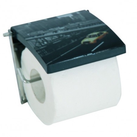 Porte Rouleau papier Wc Mural Mdf Inox NEW YORK Gris MSV MSV