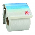 Porte Rouleau Papier Wc Mural MDF Inox PARADISE Bleu MSV MSV