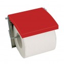 MSV Porte Rouleau Papier Wc Mural MDF & Inox Rouge MSV