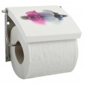 Porte Rouleau Papier Wc Mural MDF & Inox BORNEO Blanc MSV MSV