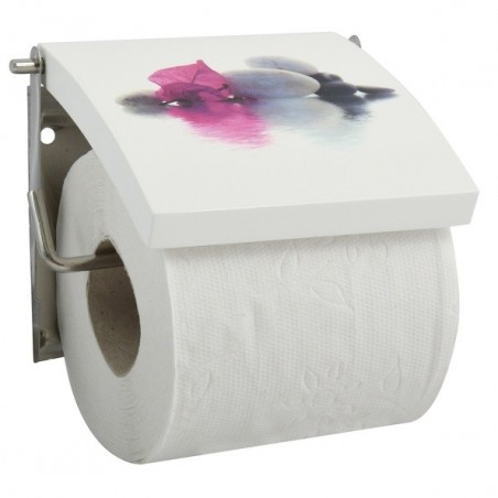 Porte Rouleau Papier Wc Mural MDF & Inox BORNEO Blanc MSV MSV