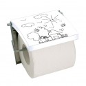 Porte Rouleau Papier Wc Mural MDF & Inox JARDIN D'ENFANTS  Blanc MSV MSV