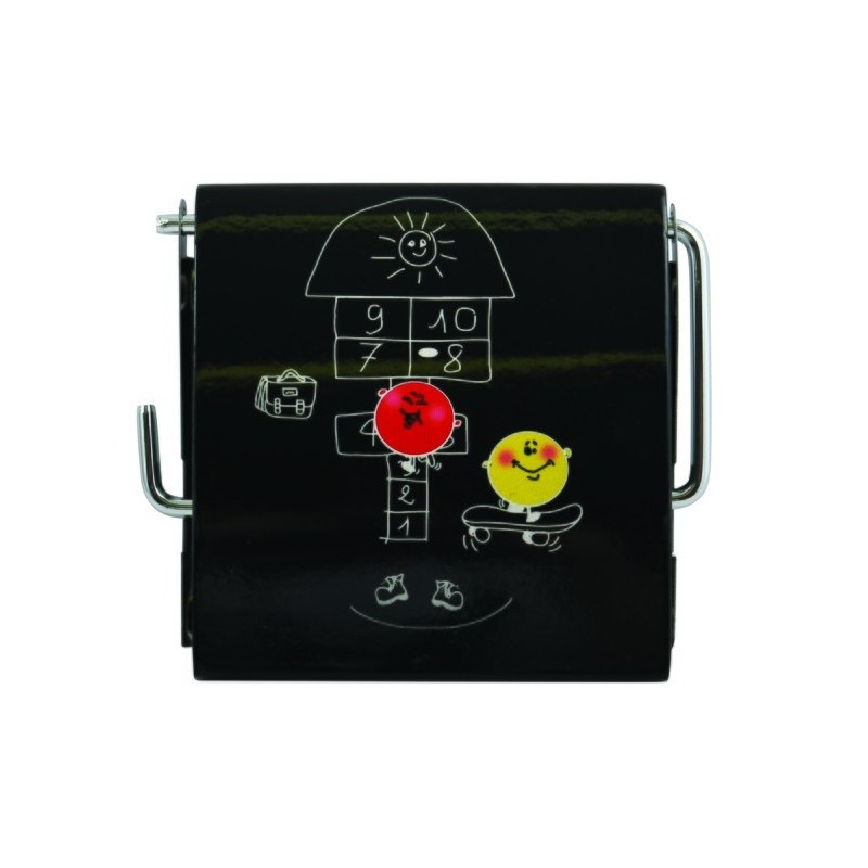 Porte Rouleau Papier Wc Mural MDF & Inox MARELLE Noir MSV MSV