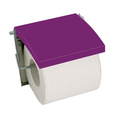 MSV Porte Rouleau Papier Wc Mural MDF & Inox Violet MSV