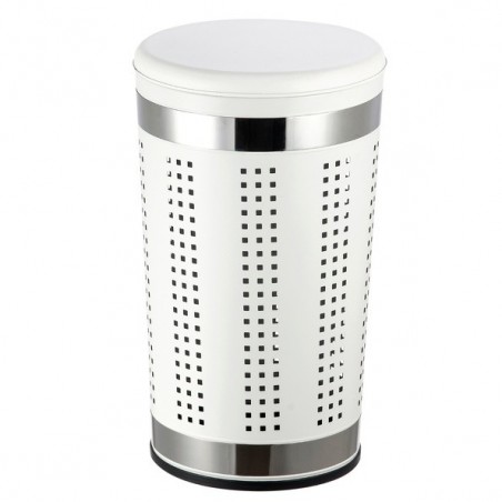 MSV Laundry basket 46L with cushion lid Stainless steel White MSV