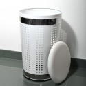 MSV Laundry basket 46L with cushion lid Stainless steel White MSV