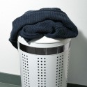 MSV Laundry basket 46L with cushion lid Stainless steel White MSV