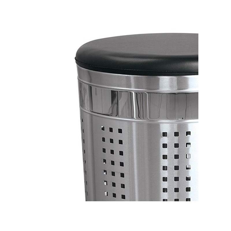 Panier à linge 46L avec couvercle coussin Inox MSV MSV