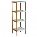 Etagère 4 Niveaux Bambou & MDF Blanc MSV MSV