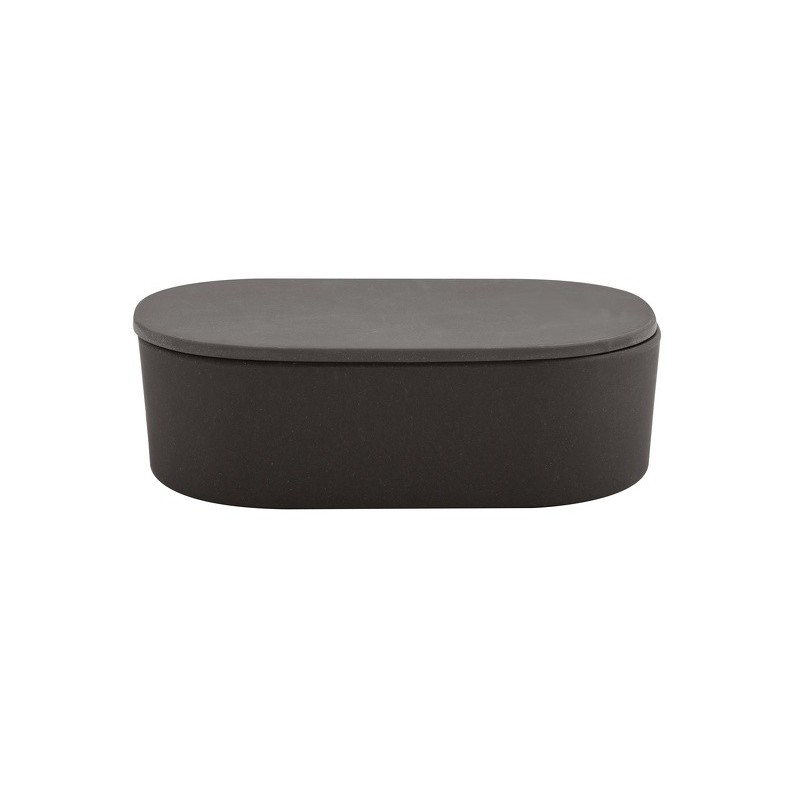 Spirella Lot de 4 accessoires de salle de bain en Fibre de Bambou TAKEO Anthracite Spirella