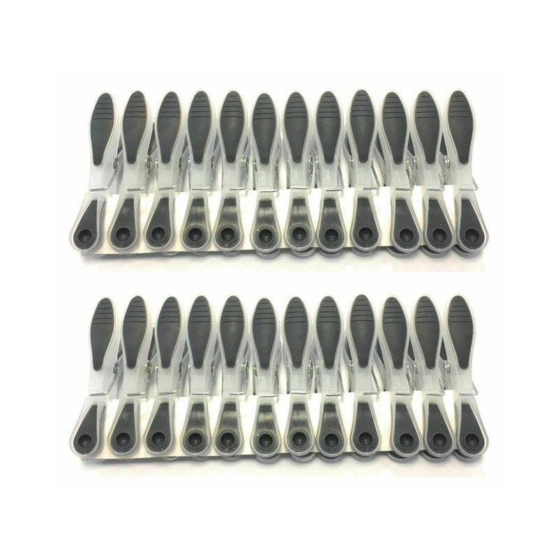 Lot de 144 Pinces à linge Bi-matiere anti-UV Gris MSV MSV