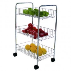 MSV Chariot Multi-Fonctions  3 Niveaux Acier Chromé