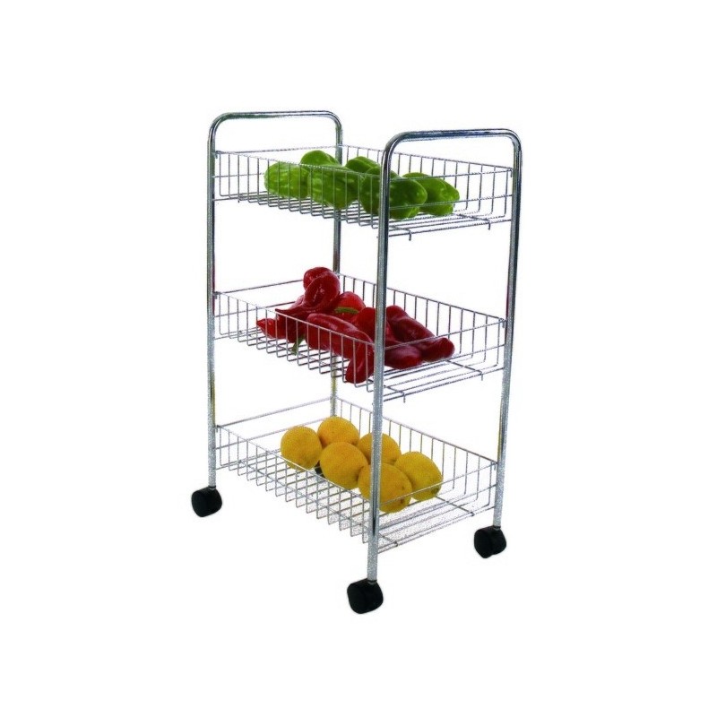 Chariot Multi-Fonctions  3 Niveaux Acier Chromé MSV MSV