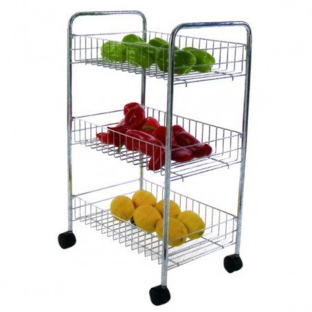 Chariot Multi-Fonctions  3 Niveaux Acier Chromé MSV MSV