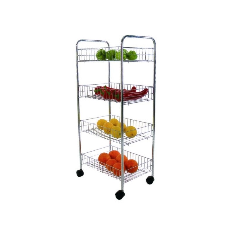 Chariot Multi-Fonctions  4 Niveaux Acier Chromé MSV MSV