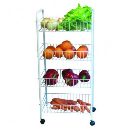 Chariot Multi-Fonctions 4 Niveaux Acier Blanc MSV MSV