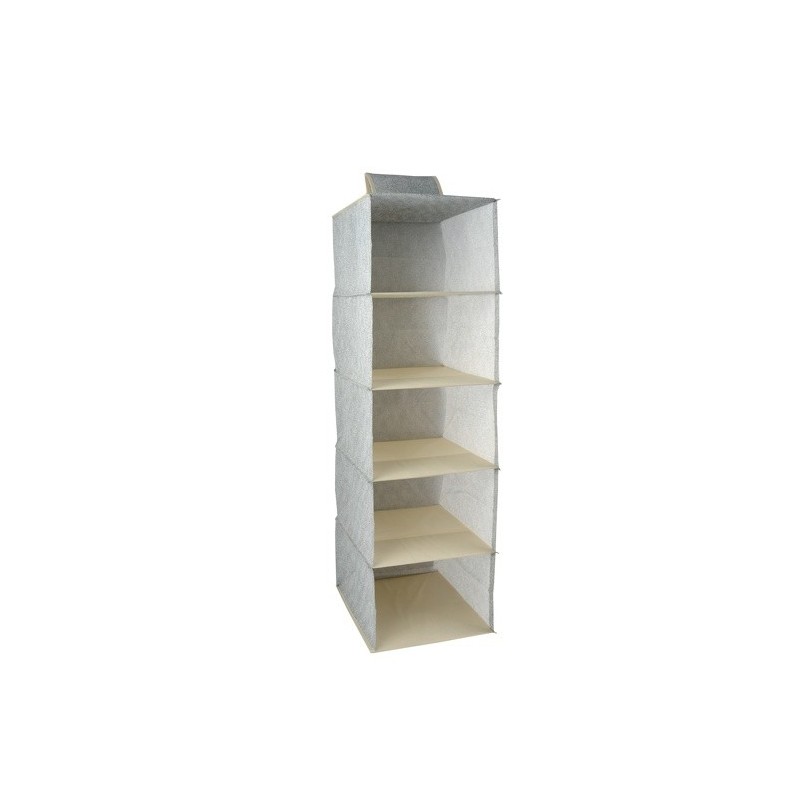 spirella Penderie vêtements PP aéré 5 compartiments Gris & Beige MSV