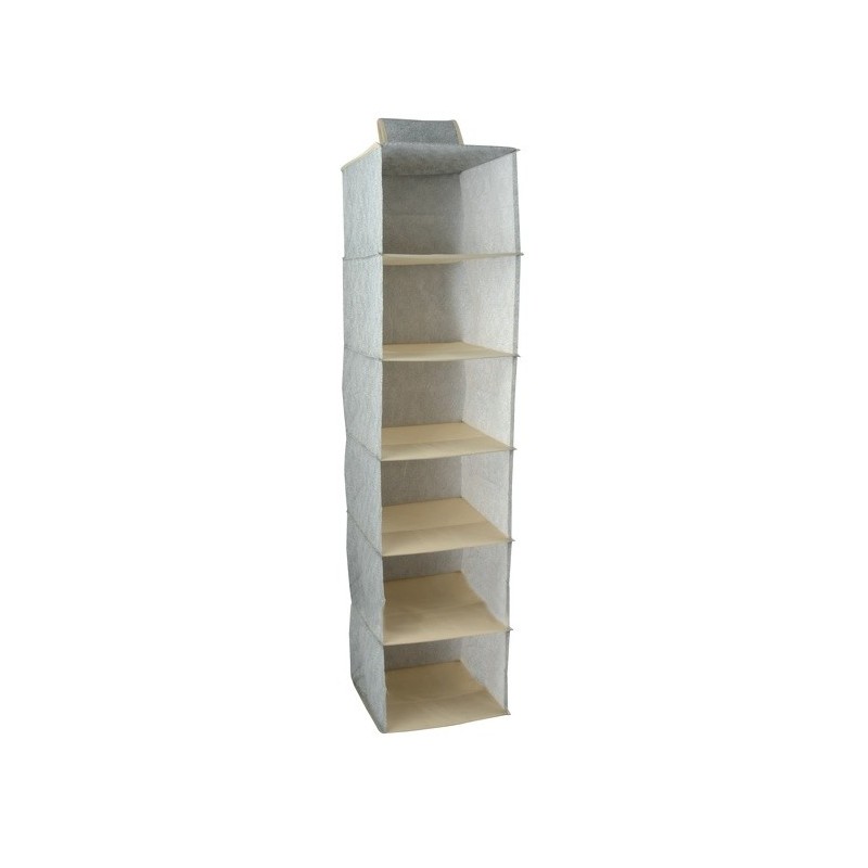 Penderie vêtements PP aéré 6 compartiments Gris & Beige MSV MSV