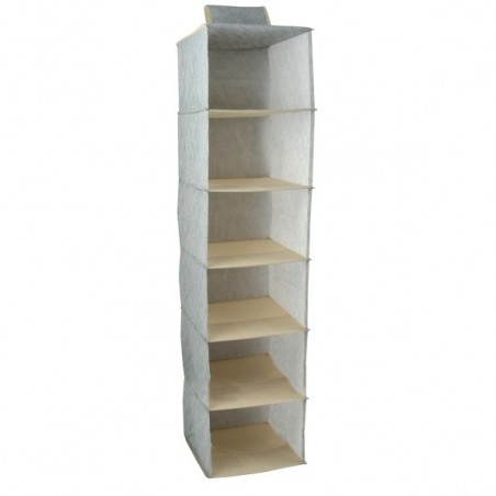 Penderie vêtements PP aéré 6 compartiments Gris & Beige MSV MSV