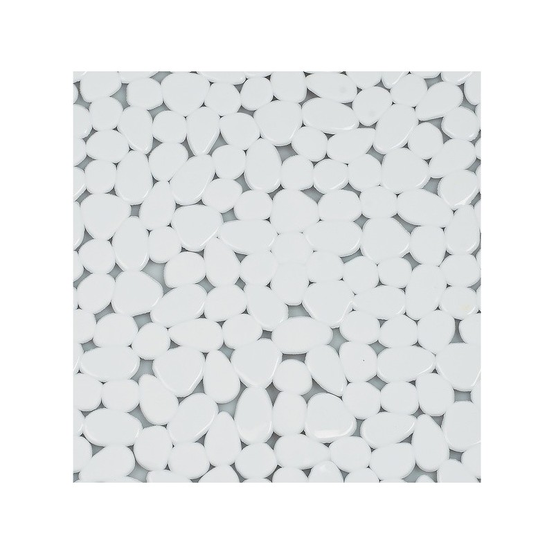 Spirella Tapis Fond de douche rond PVC RIVERSTONE ø57cm Blanc Spirella