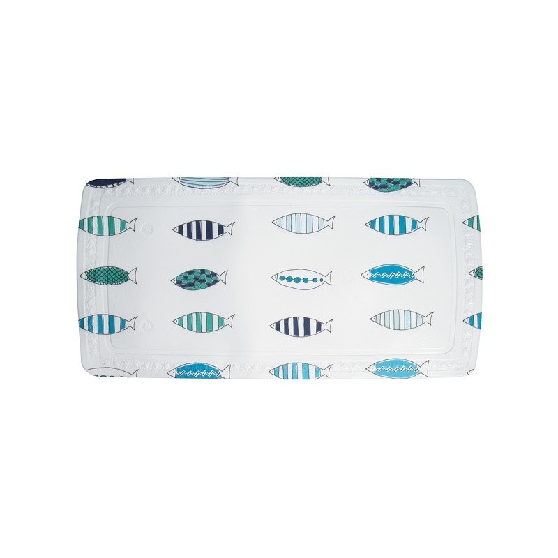 spirella Tapis Fond de baignoire PVC SANTARINA 71x36cm Bleu Spirella