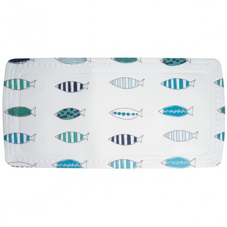 Spirella Tapis Fond de baignoire PVC SANTARINA 71x36cm Bleu Spirella